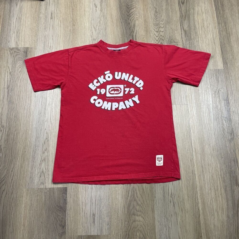 Ecko Unltd Shirt Mens XL Red 1972 Graphic Hip Hop Streetwear Logo Tee Cotton